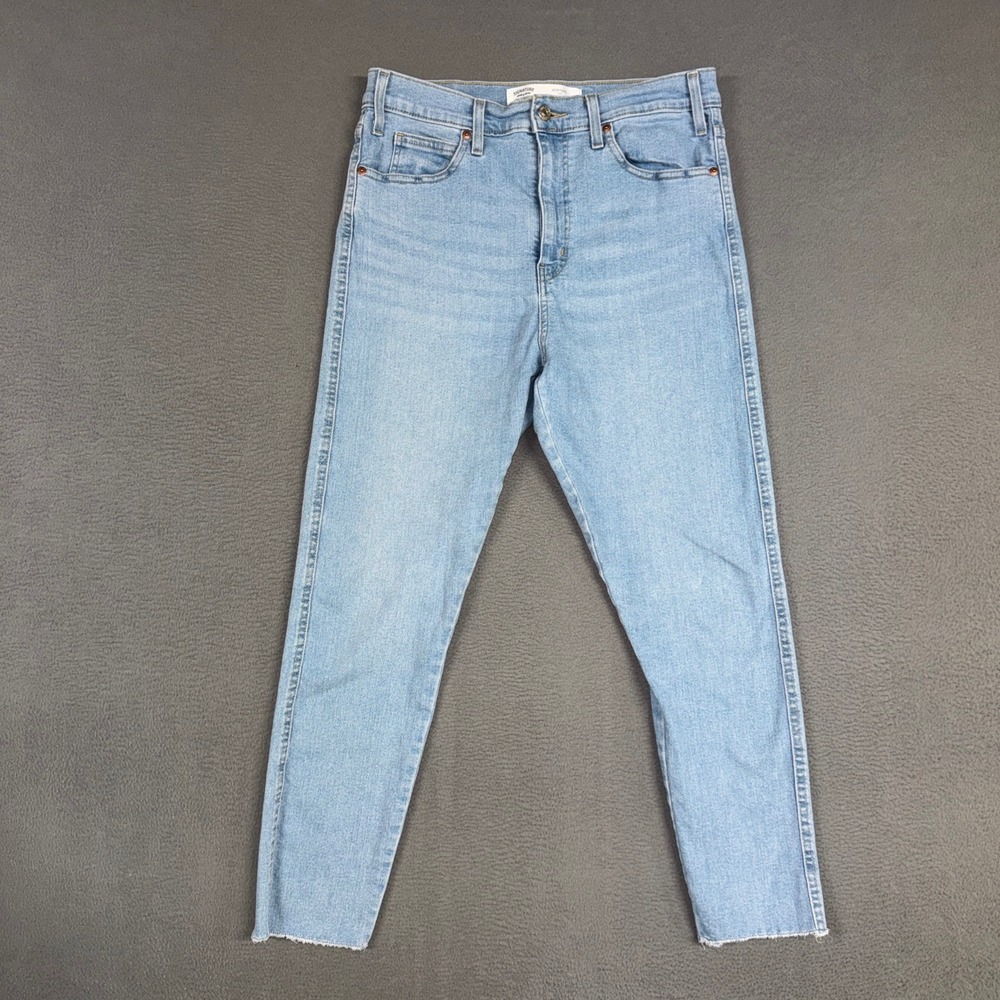 Signature Levi Jeans Womens 10 Light Blue High Rise Skinny Heritage Raw Hem